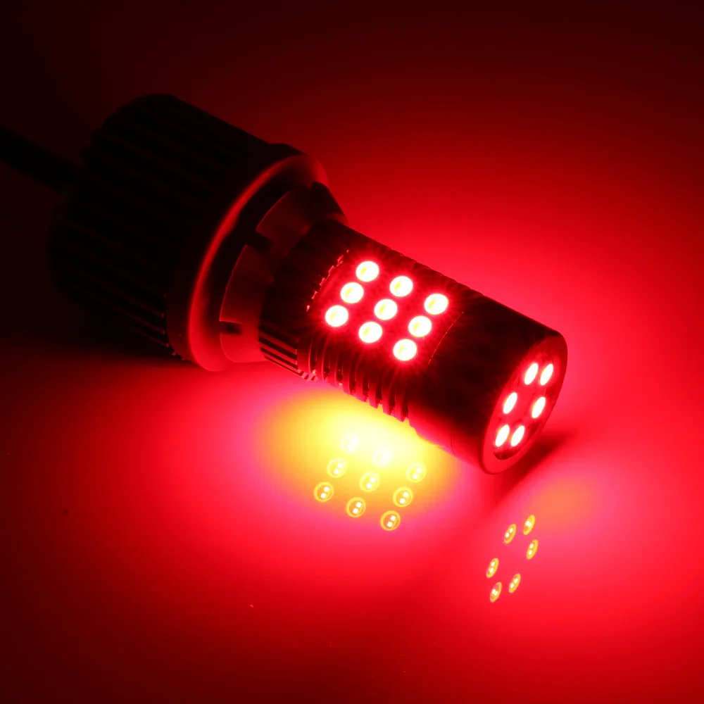 Built-in Resistor CANBUS LED Strobe Red Brake Light Bulbs - Image 3