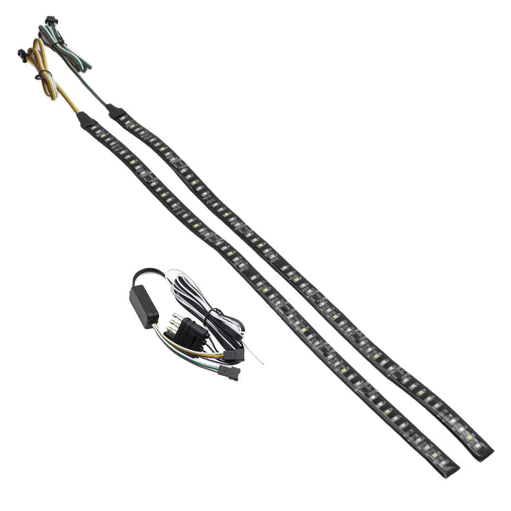 2 pcs 19.3" Single Row LED Flowing Tailgate Light Strip Brake Reverse Signal Light - Image 3