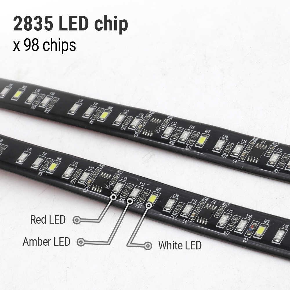 2 pcs 19.3" Single Row LED Flowing Tailgate Light Strip Brake Reverse Signal Light - Image 4
