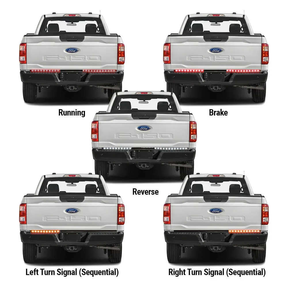 2 pcs 19.3" Single Row LED Flowing Tailgate Light Strip Brake Reverse Signal Light - Image 7