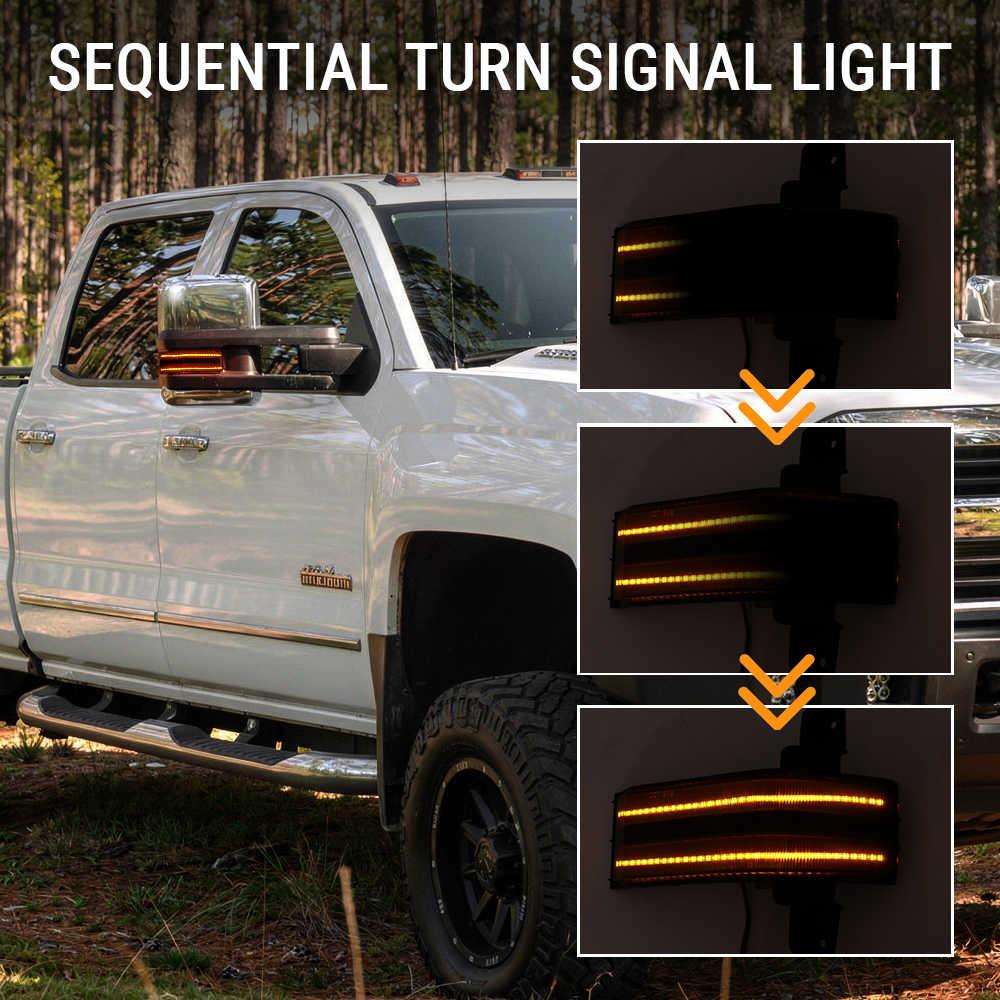 2 pcs Dynamic Amber LED Side Mirror Marker Blinkers For Silverado/Sierra - Image 2