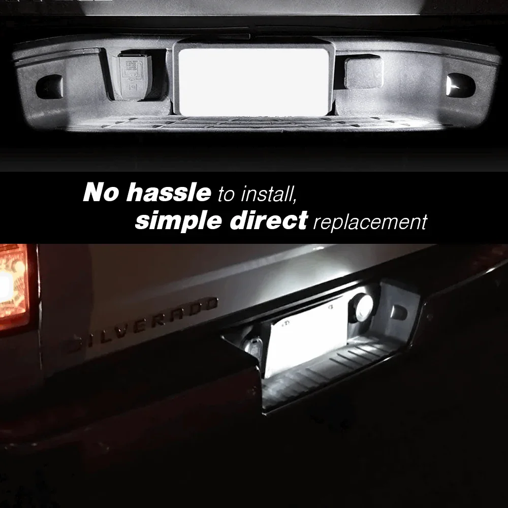 2000-2014 Silverado/Sierra White LED Tag License Plate Light Bulbs Assembly - Image 3