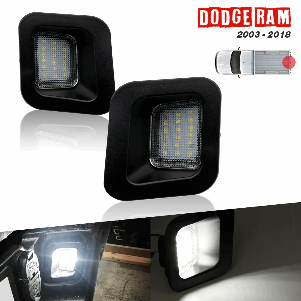 RAM 1500 White LED Tag License Plate Light Bulbs Assembly