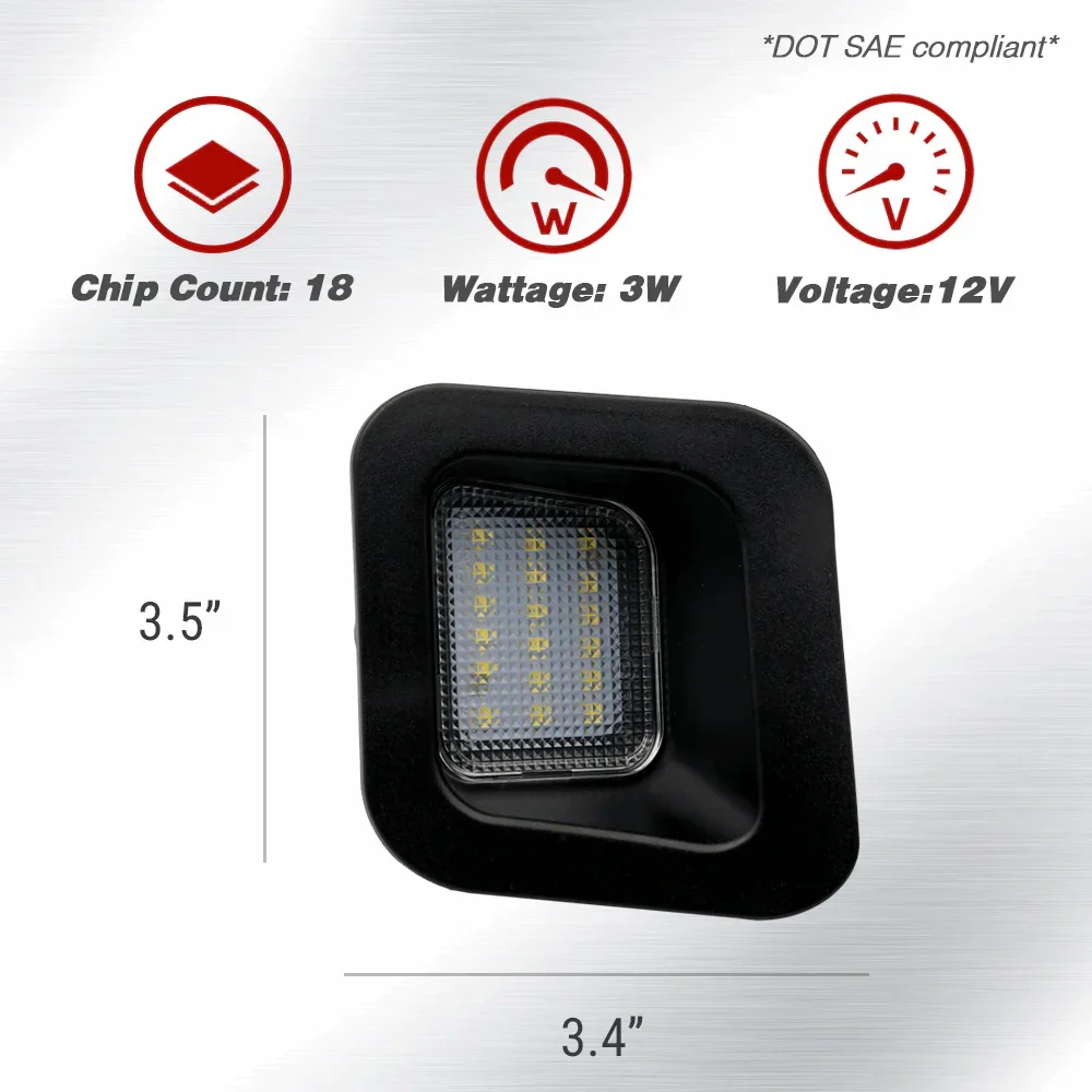 RAM 1500 White LED Tag License Plate Light Bulbs Assembly - Image 2