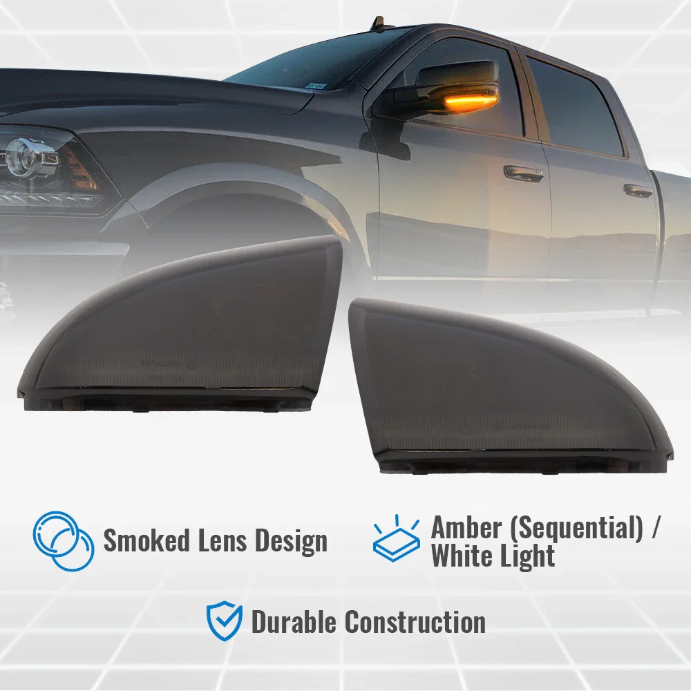 2009-2018 Ram 1500 White/Yellow LED Side Marker Blinker Puddle Light Assembly - Image 3