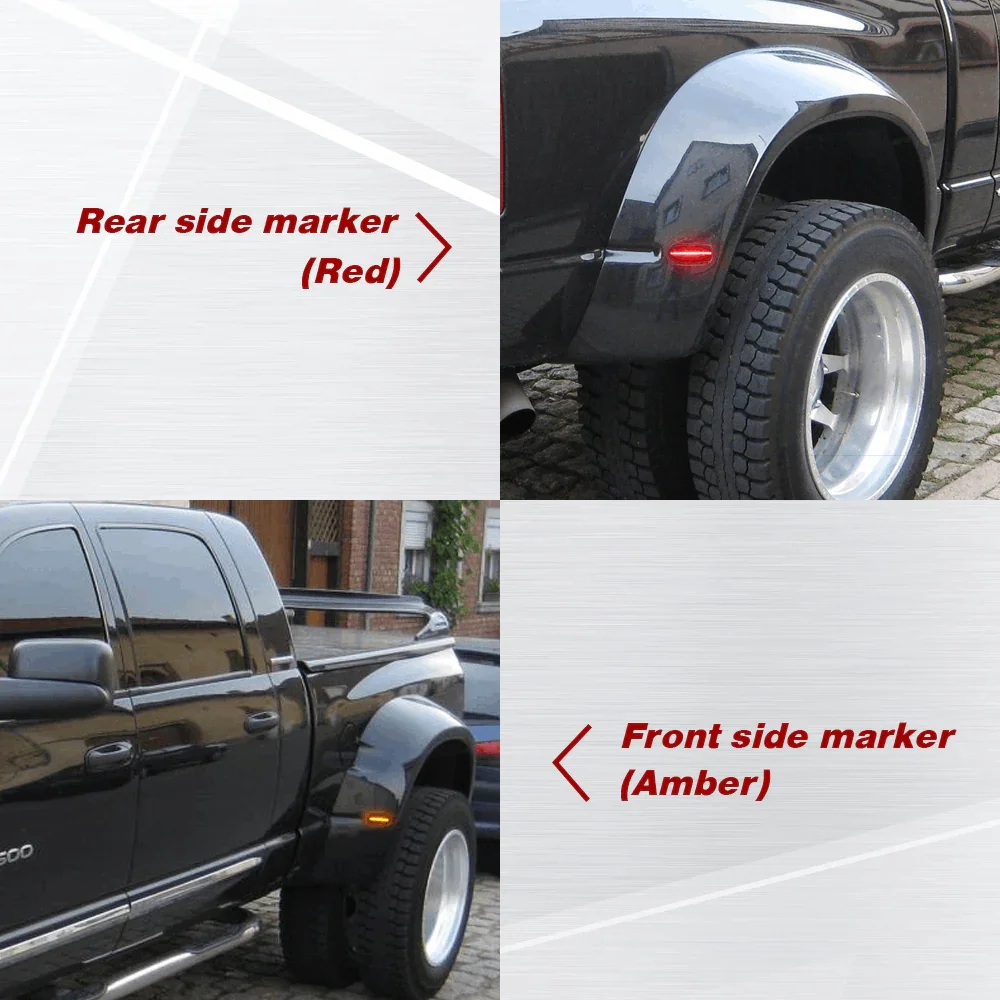 2010-2017 RAM 1500 Red/Yellow Smoked Sequential LED Fender Side Marker Light - Image 5