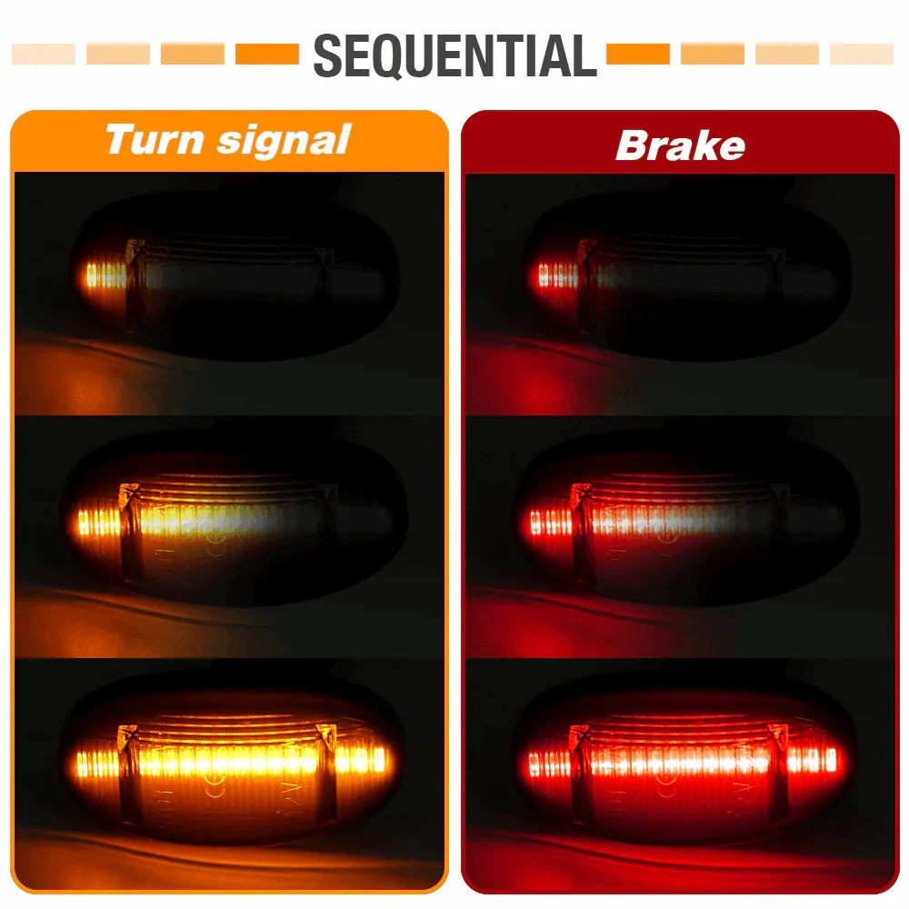 Ford F-250/350 Dual Color Smoked Sequential LED Side Marker Light - Image 2