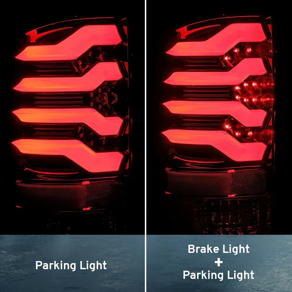 2014-2018 GMC Sierra LED Tail Lights Optic-Style Red Smoke - Image 3