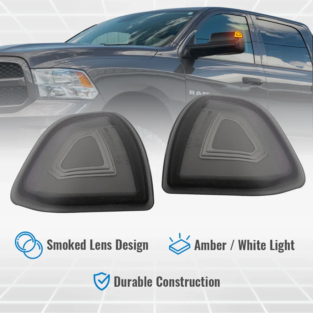 2021-2023 Ram 1500 2500 3500 White+Amber LED Side Marker Blinker Light Assembly - Image 2