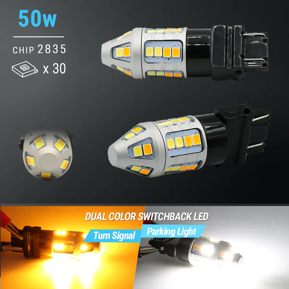 Amber Red White Switchback Strobe LED Light Bulbs for Turn Signal / Brake / Reverse Light - Image 25