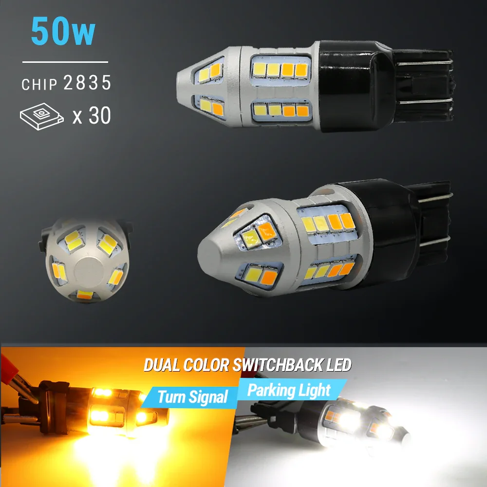 Amber Red White Switchback Strobe LED Light Bulbs for Turn Signal / Brake / Reverse Light - Image 26