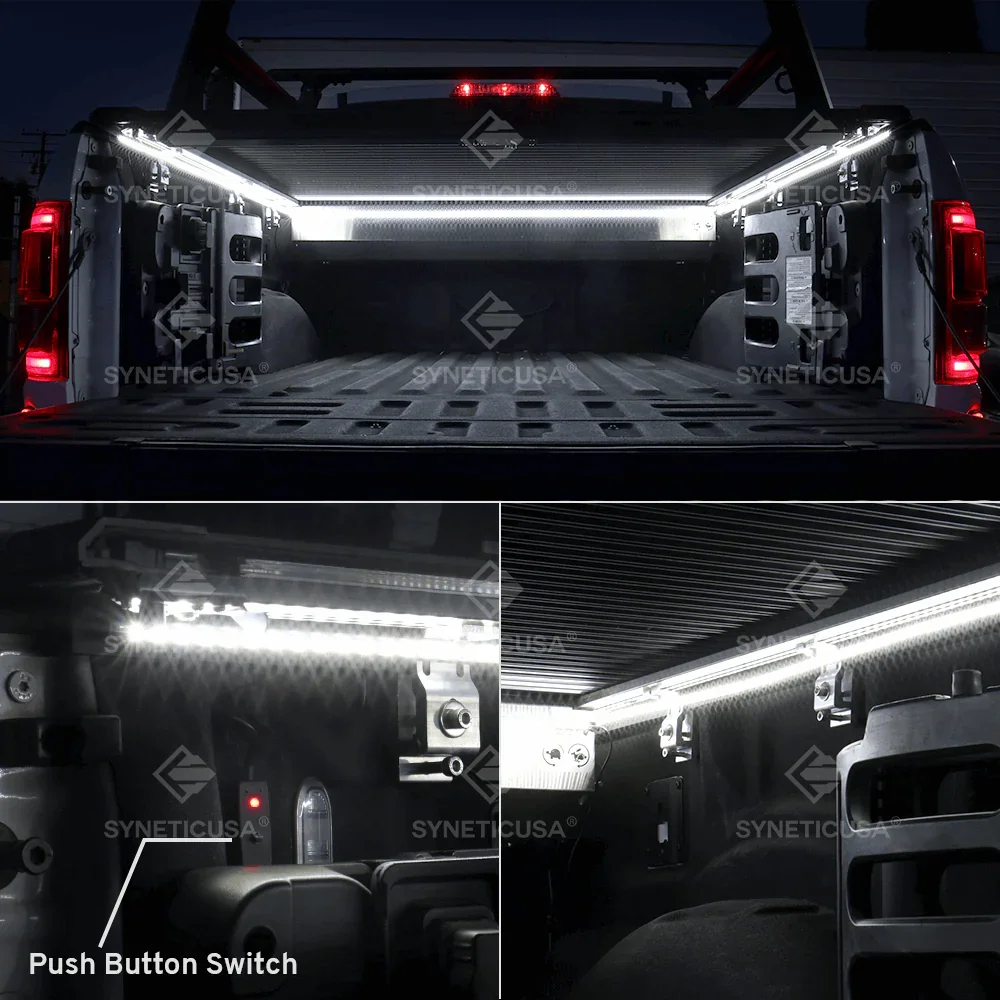 3pcs 60" LED Pickup Truck Bed Light Strips, 6000K White - Image 2