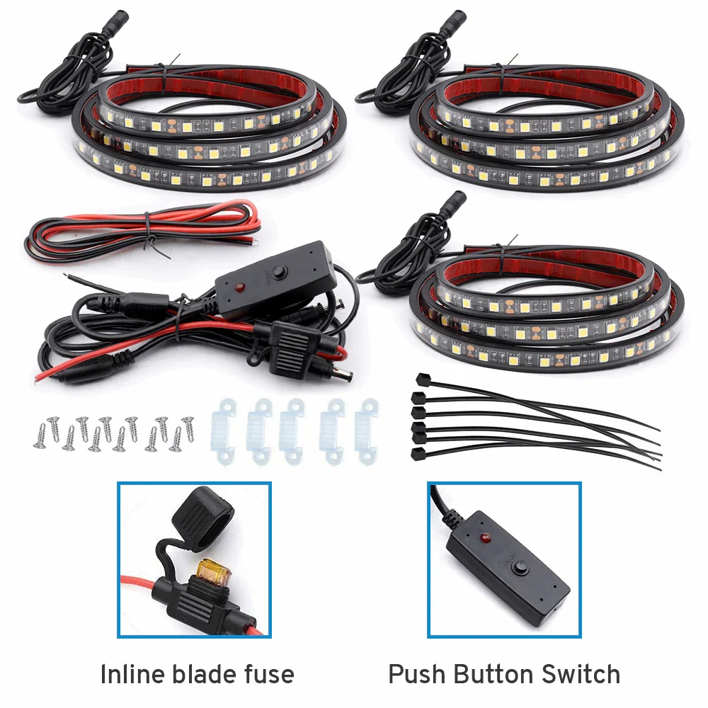 3pcs 60" LED Pickup Truck Bed Light Strips, 6000K White - Image 4