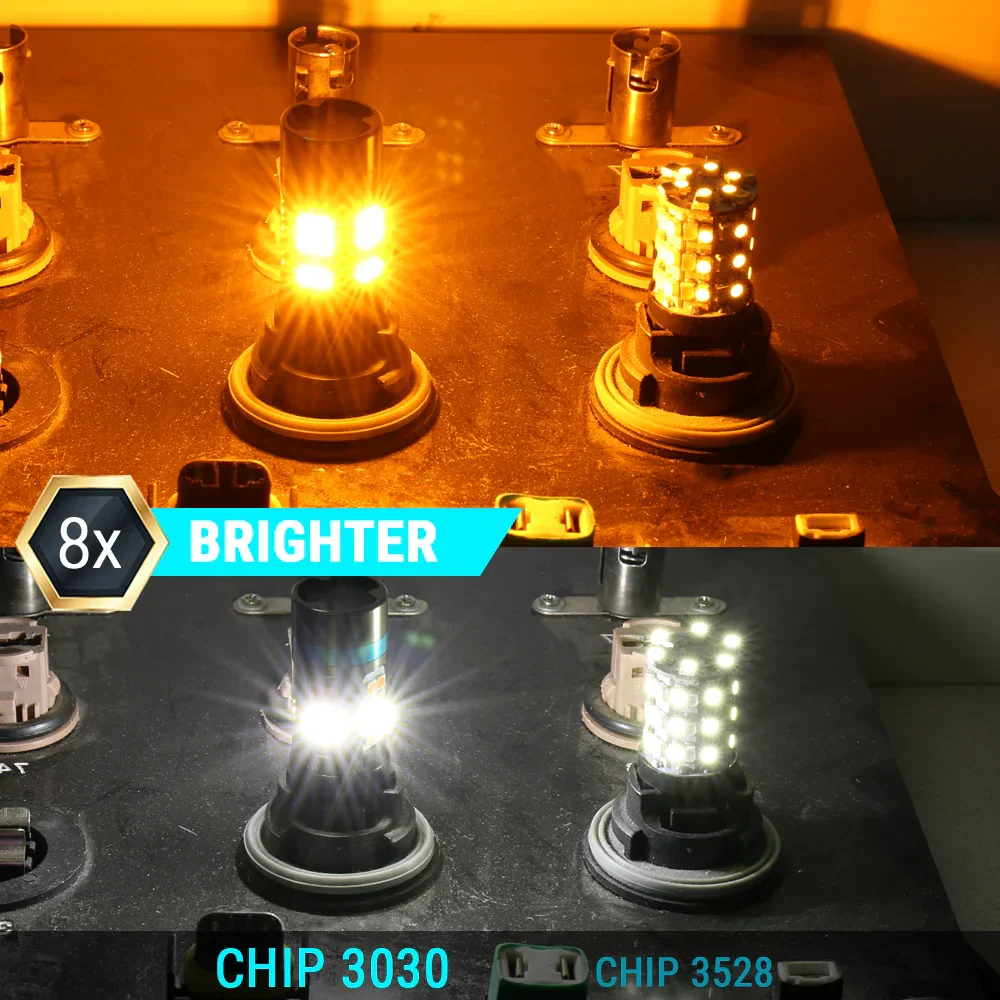 [3rd Gen] All-in-One CANBUS LED Switchback Light Bulbs for Front Turn Signal Light - Image 5
