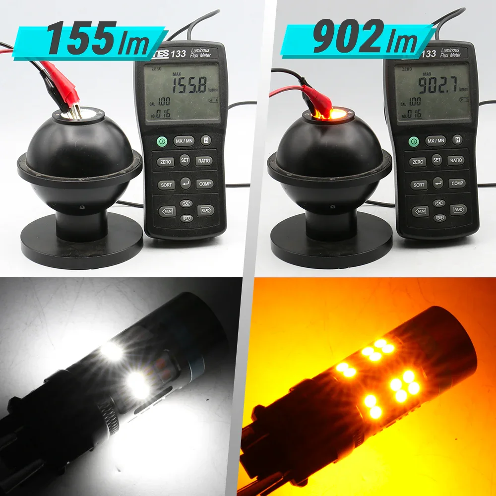 [3rd Gen] All-in-One CANBUS LED Switchback Light Bulbs for Front Turn Signal Light - Image 6