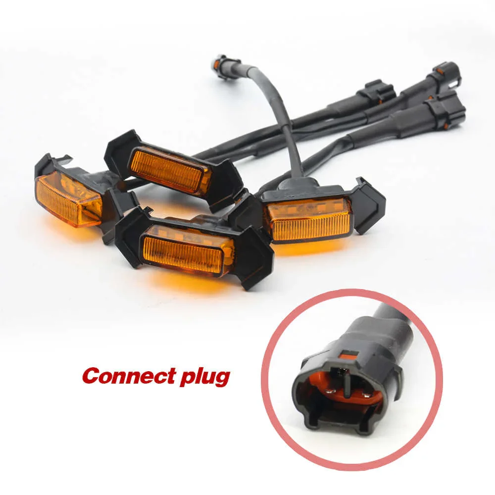 4 pcs Front Grille LED Light Kit Amber Pods For Tacoma - Image 4