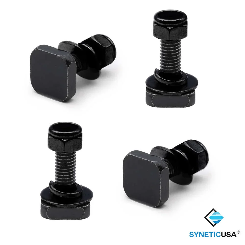 4 pcs M8 Size, T-Slot Bolts (T-Bolts) w/ Washer Hex Nuts, Black, Stainless Steel - Image 7