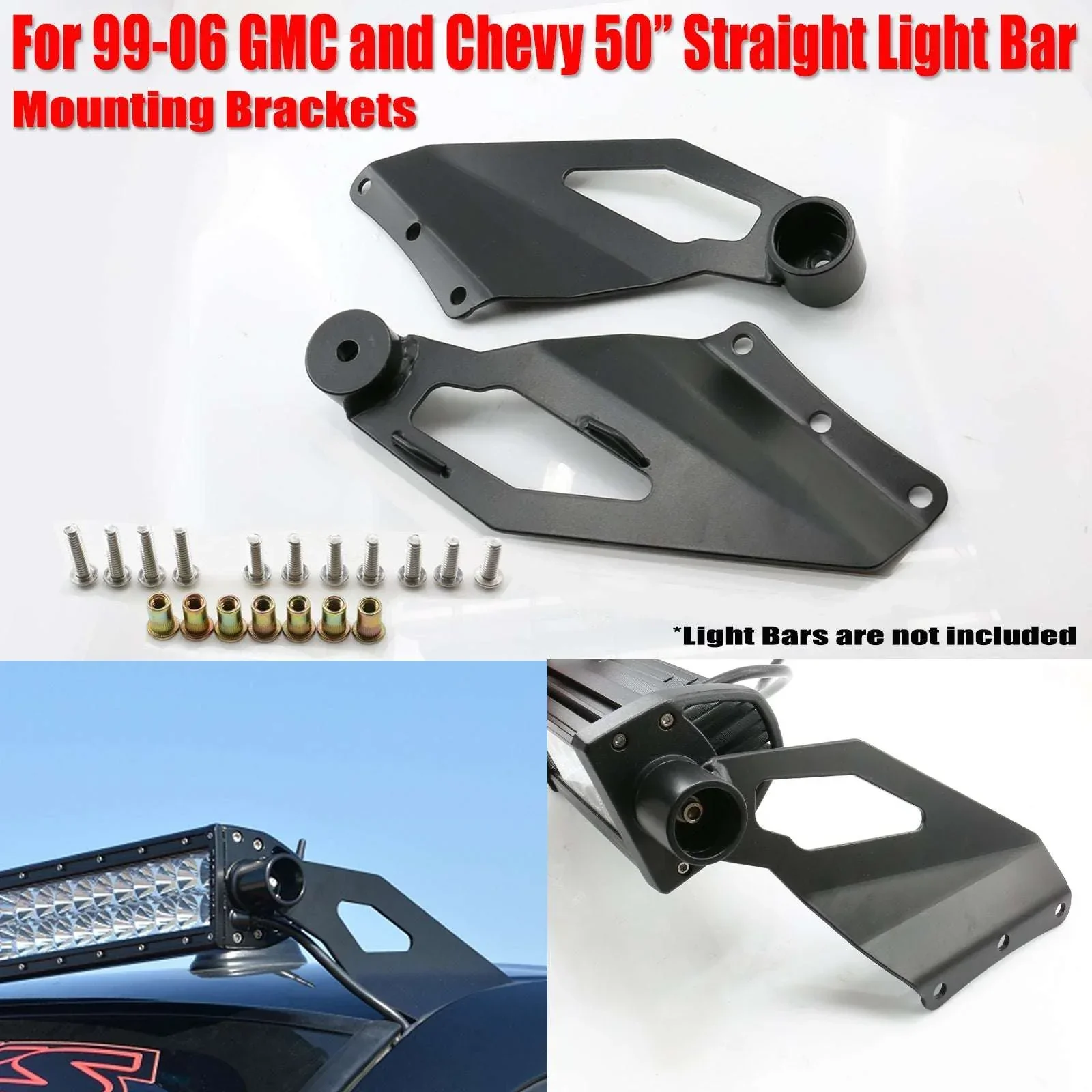 50 inches Work Light Bar Mounting Brackets for 99-06 Silverado/Sierra - Image 5