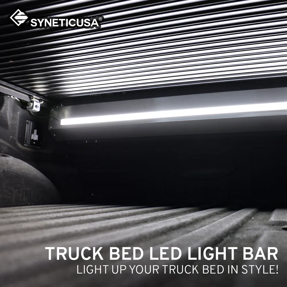 55" LED Pickup Truck Bed Light Bar, 6000K White, Button Switch Harness - Image 3