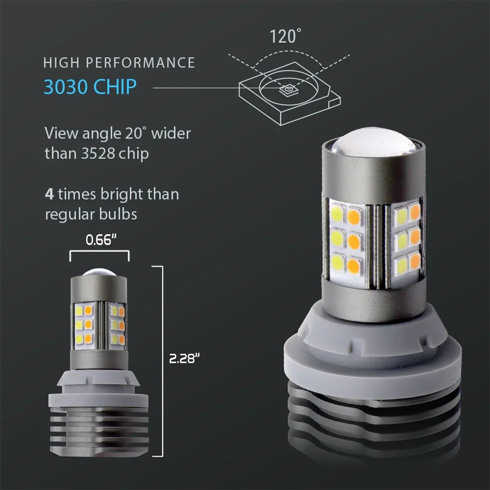 [5th Gen] Built-in Resistor CANBUS LED Switchback Light Bulbs for Front Turn Signal Light - Image 3