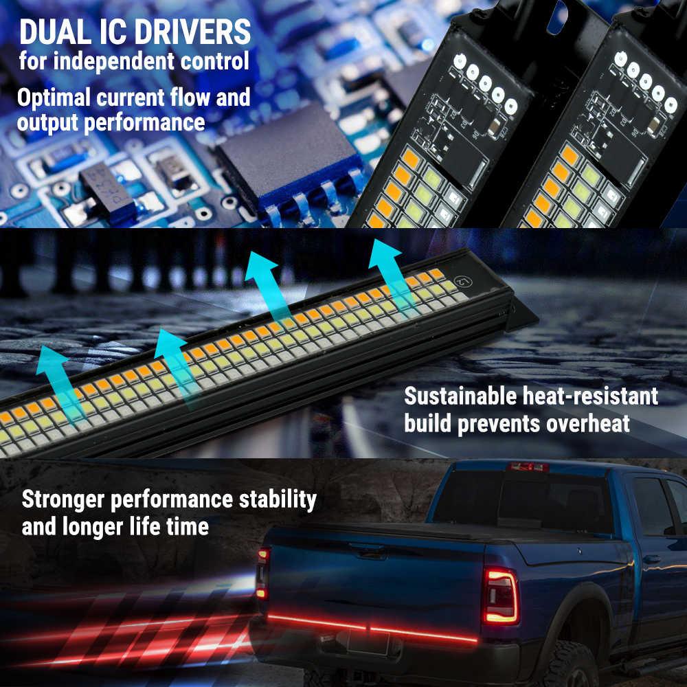 60" LED Rigid Tailgate Light Bar w/ DRL, Brake, Sequential Turn Signal Light - Image 3