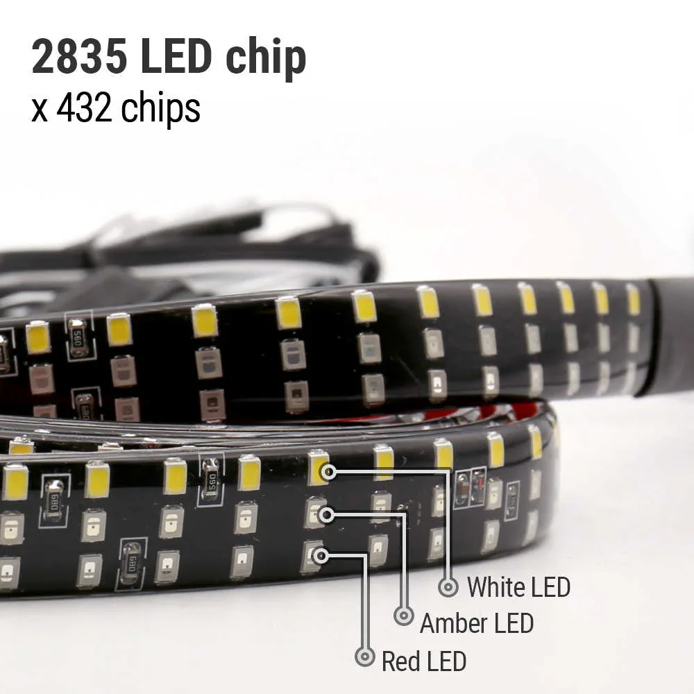 60" Triple Row LED Tailgate Light Strip Brake Reverse Signal Light - Image 2