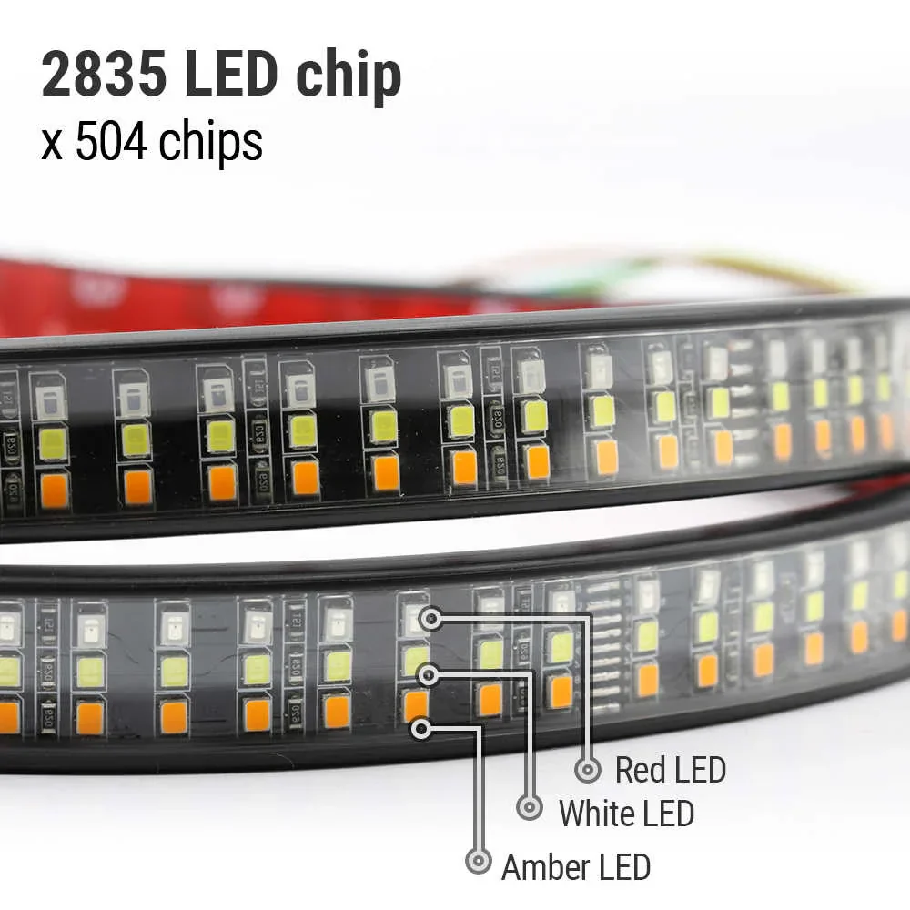 60" Triple Row Thick LED Tailgate Light Strip (w/ Flash Option) - Image 3
