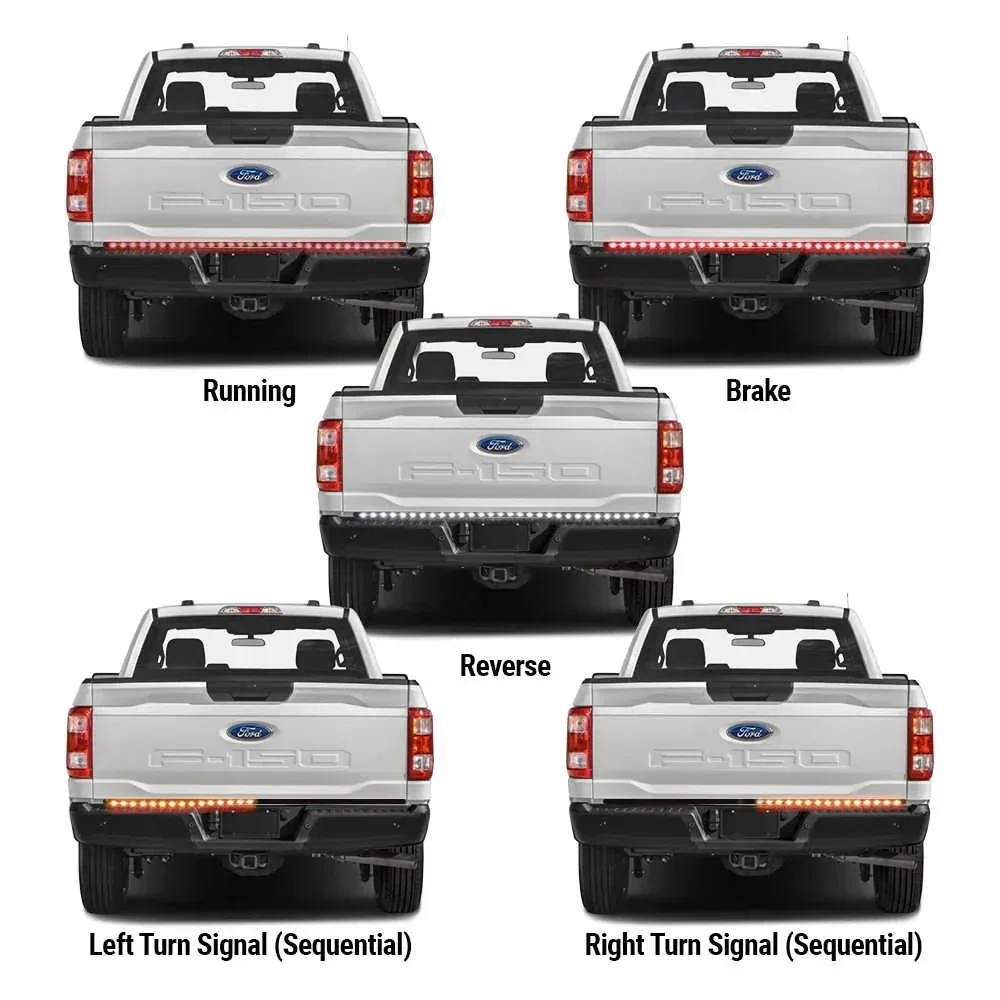 60" Triple Row Thick LED Tailgate Light Strip (w/ Flash Option) - Image 5