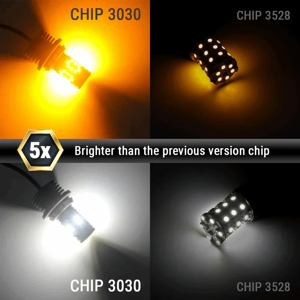 [6th Gen] All-in-One CANBUS LED Switchback Light Bulbs for Front Turn Signal Light - Image 5