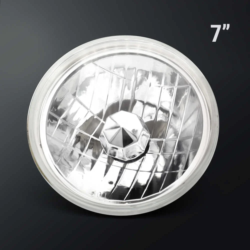 7" Round Glass Sealed Beam Dual Beam Conversion Kit + H4 LEDs - Image 2