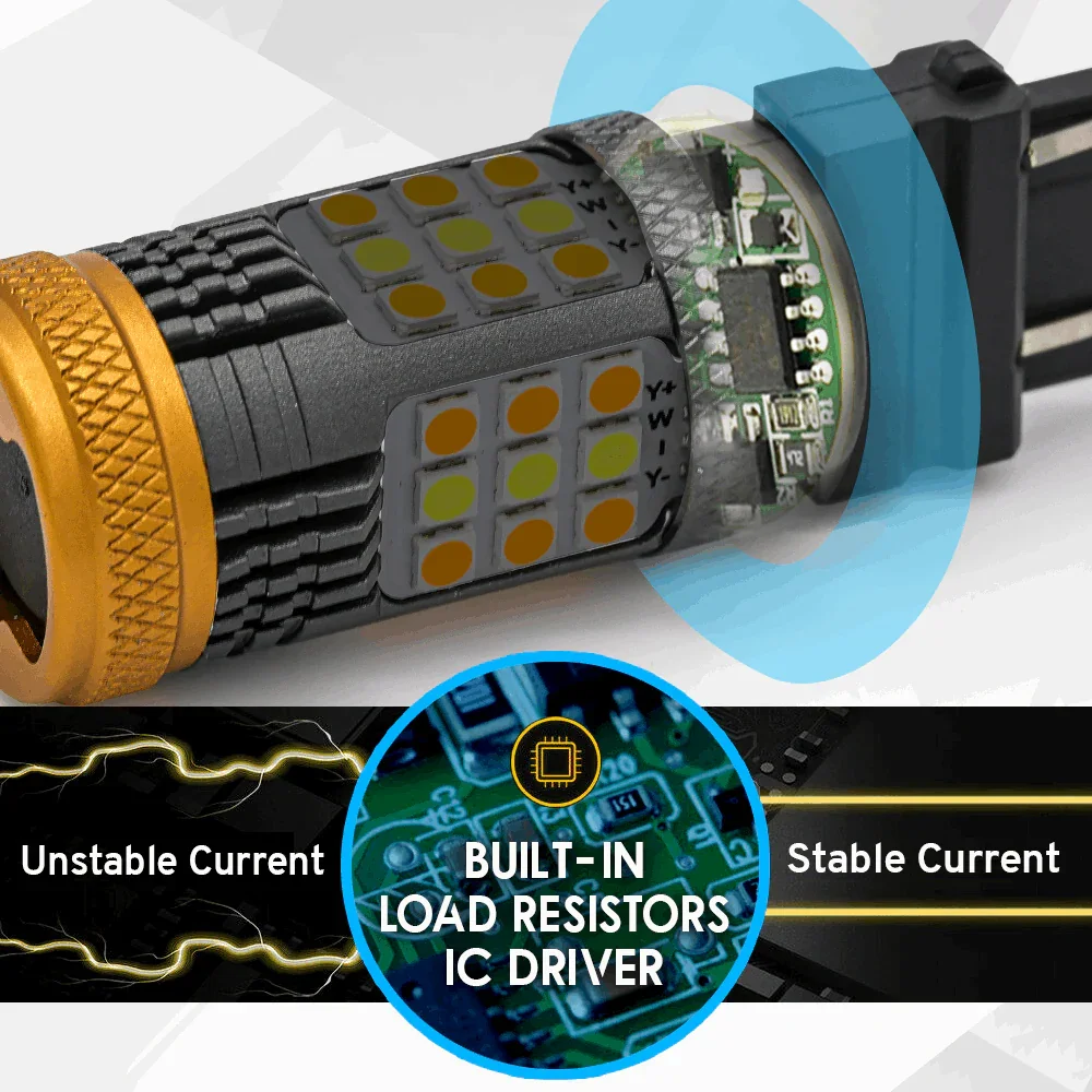 [7th Gen] All-in-One CANBUS LED Switchback Light Bulbs for Front Turn Signal Light - Image 3