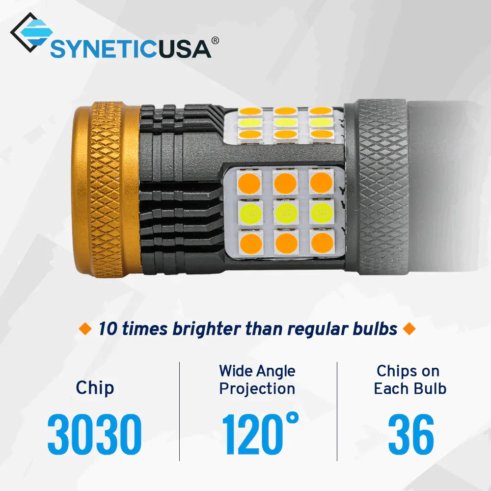 [7th Gen] All-in-One CANBUS LED Switchback Light Bulbs for Front Turn Signal Light - Image 4