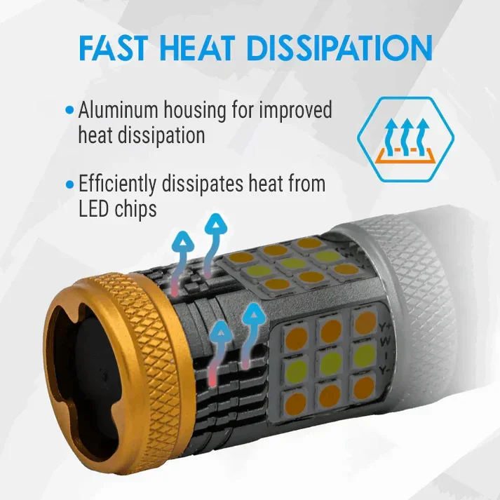 [7th Gen] All-in-One CANBUS LED Switchback Light Bulbs for Front Turn Signal Light - Image 9