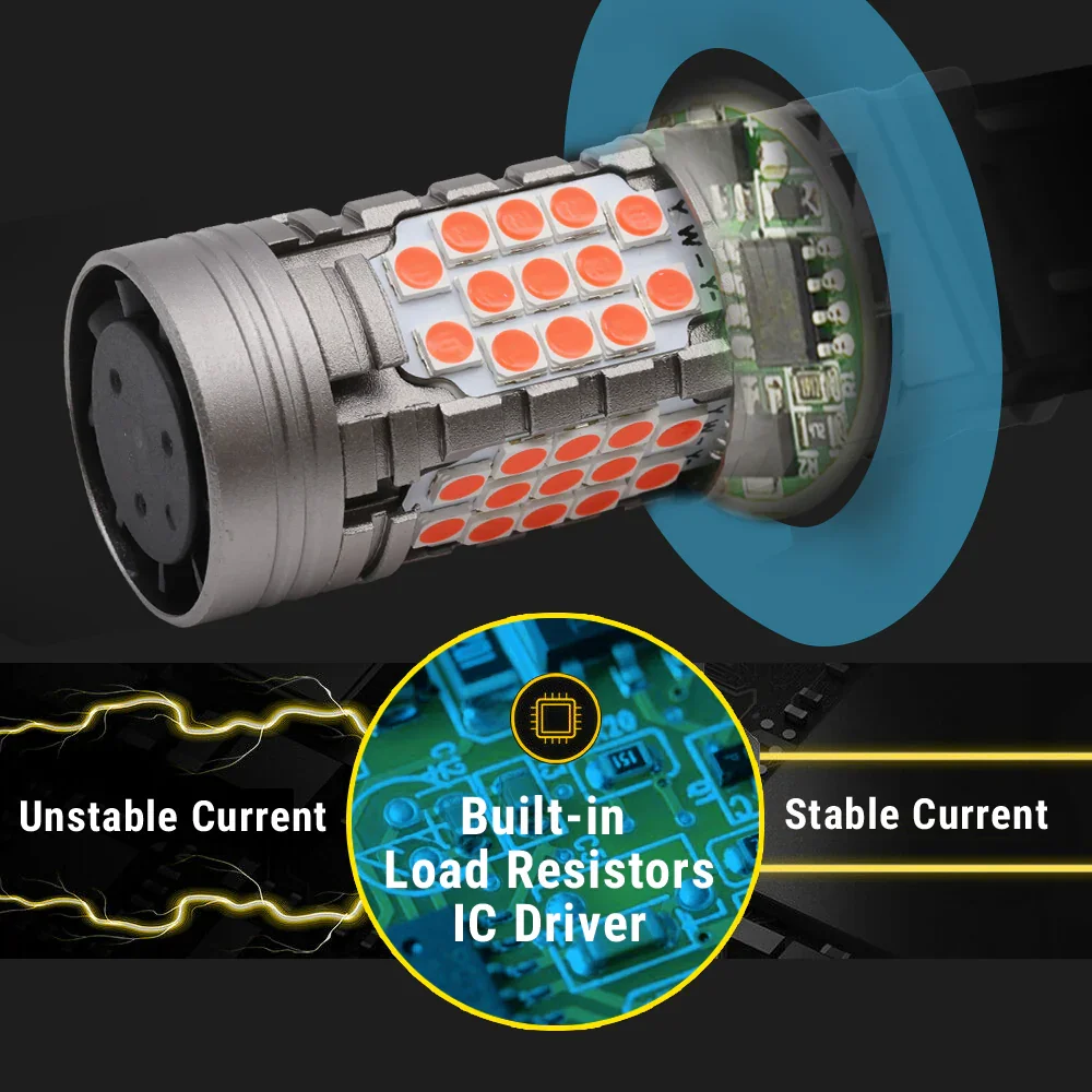 All-in-One CANBUS Red LED Brake Tail Light Bulbs - Image 4