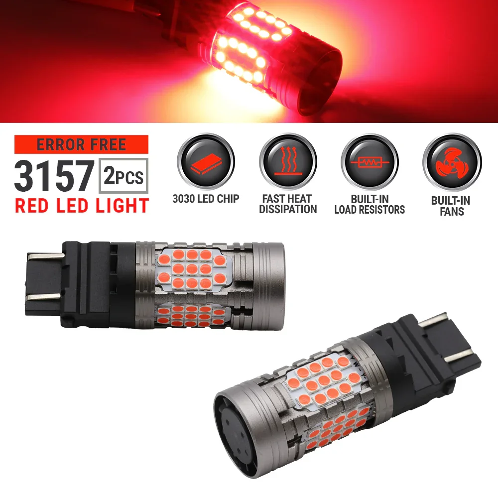 All-in-One CANBUS Red LED Brake Tail Light Bulbs - Image 8