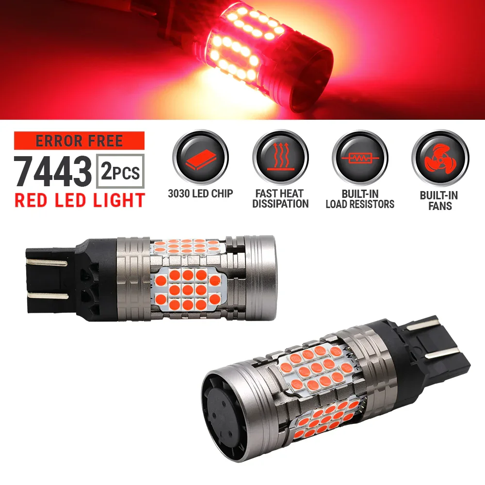 All-in-One CANBUS Red LED Brake Tail Light Bulbs - Image 9