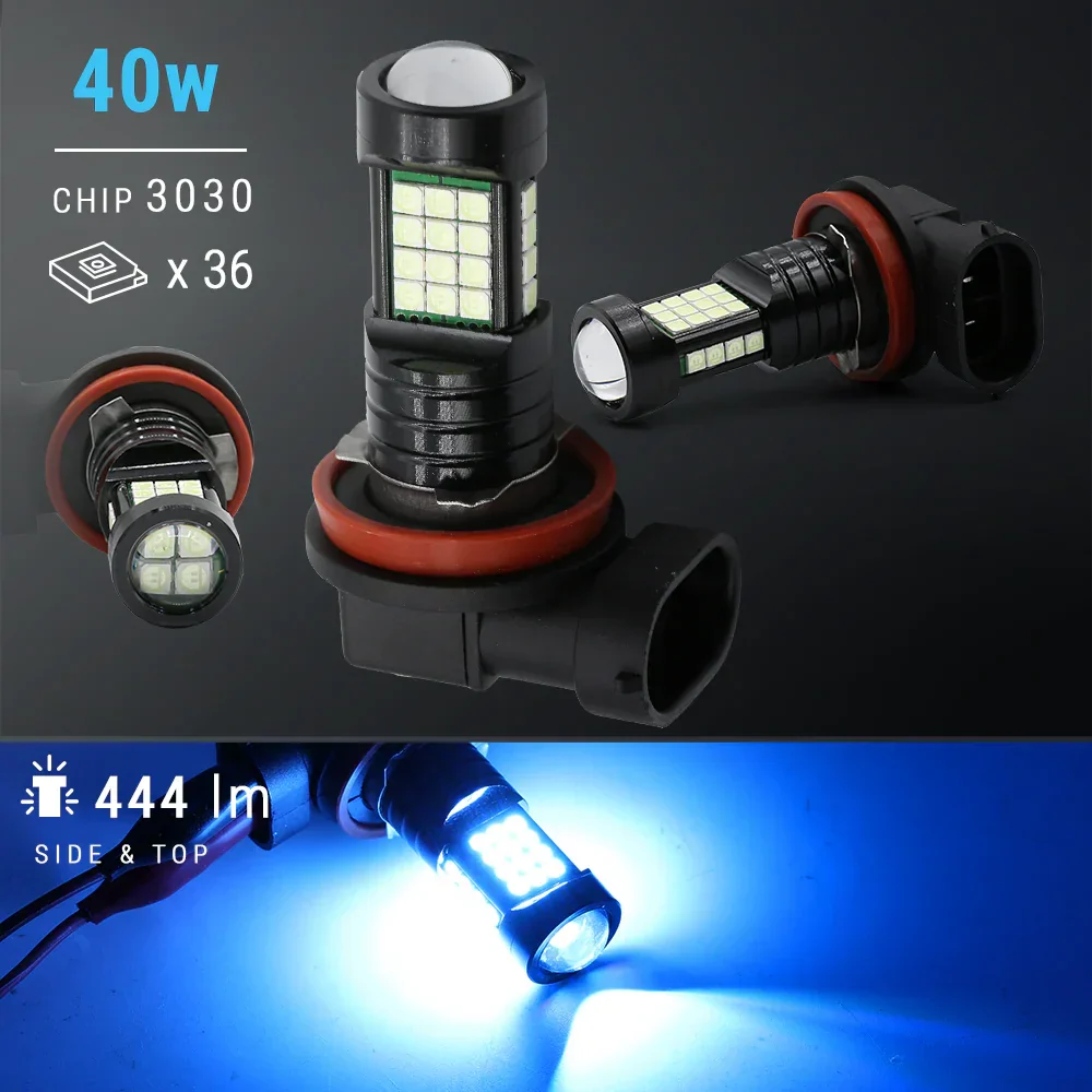 H11 H8 H9 LED Fog Light Driving Lamp Kit White / Ice Blue - Image 6