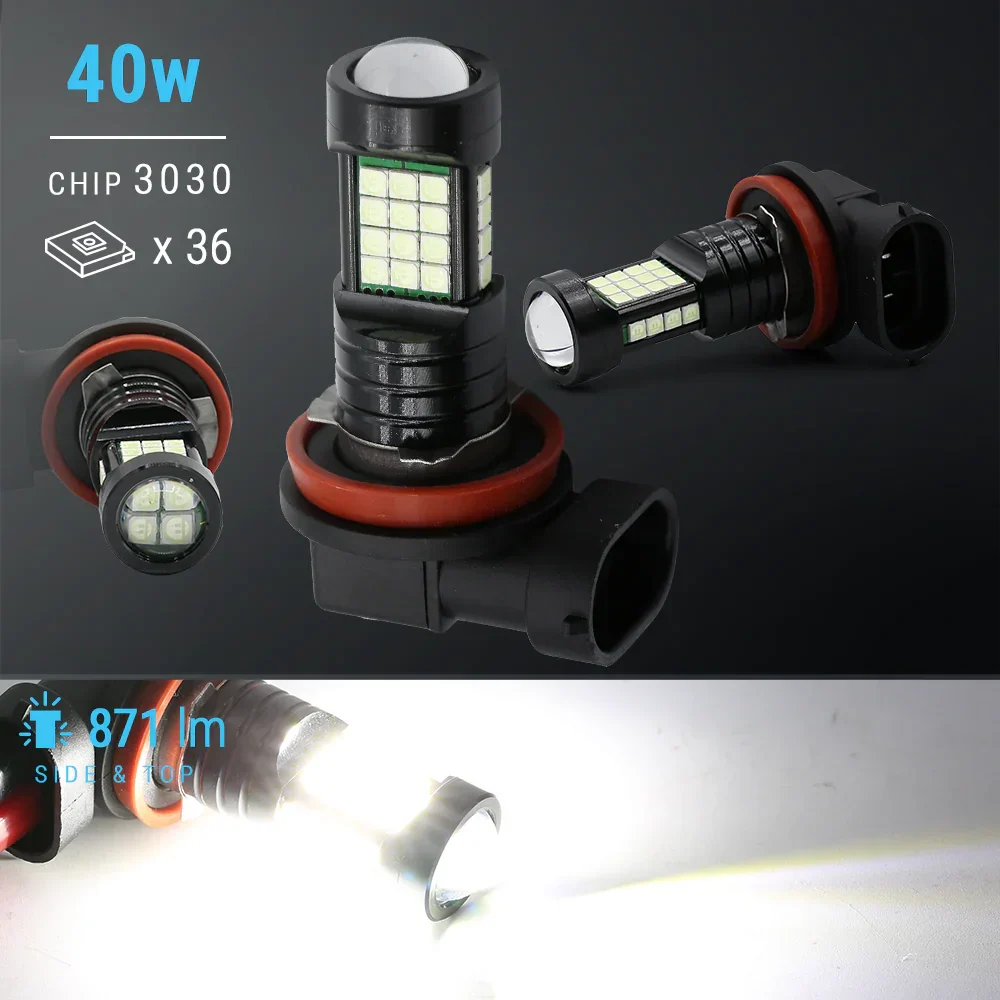 H11 H8 H9 LED Fog Light Driving Lamp Kit White / Ice Blue - Image 7