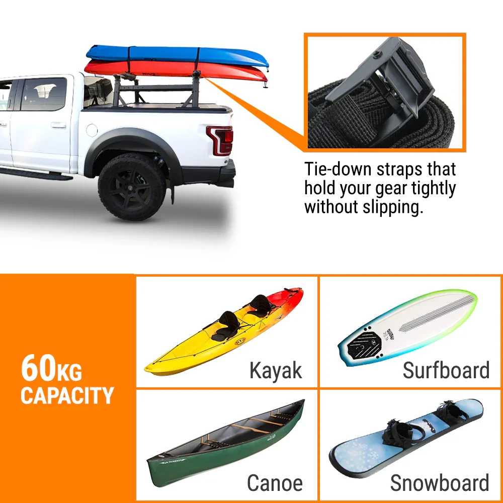 Black Soft Roof Rack Pad, Kayak / Surfboard / Snowboard Holder - Image 3