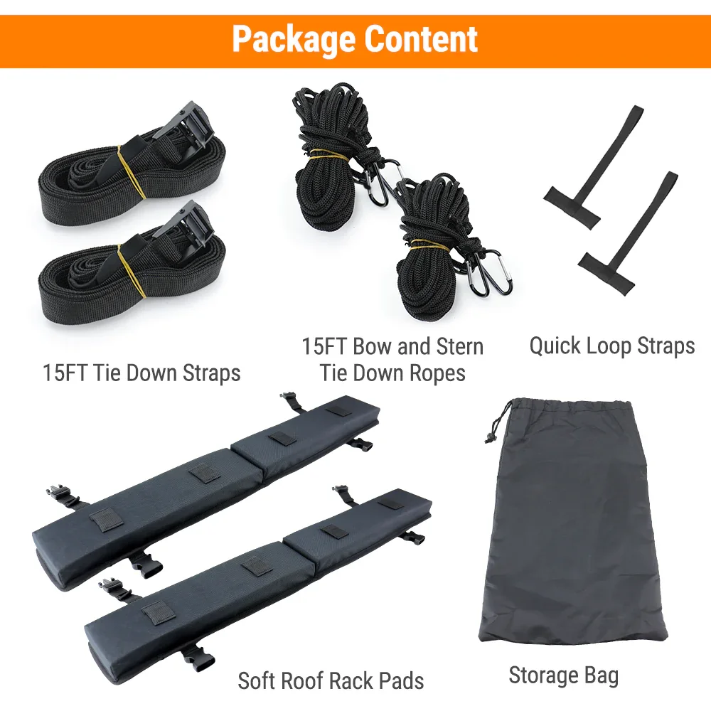 Black Soft Roof Rack Pad, Kayak / Surfboard / Snowboard Holder - Image 5