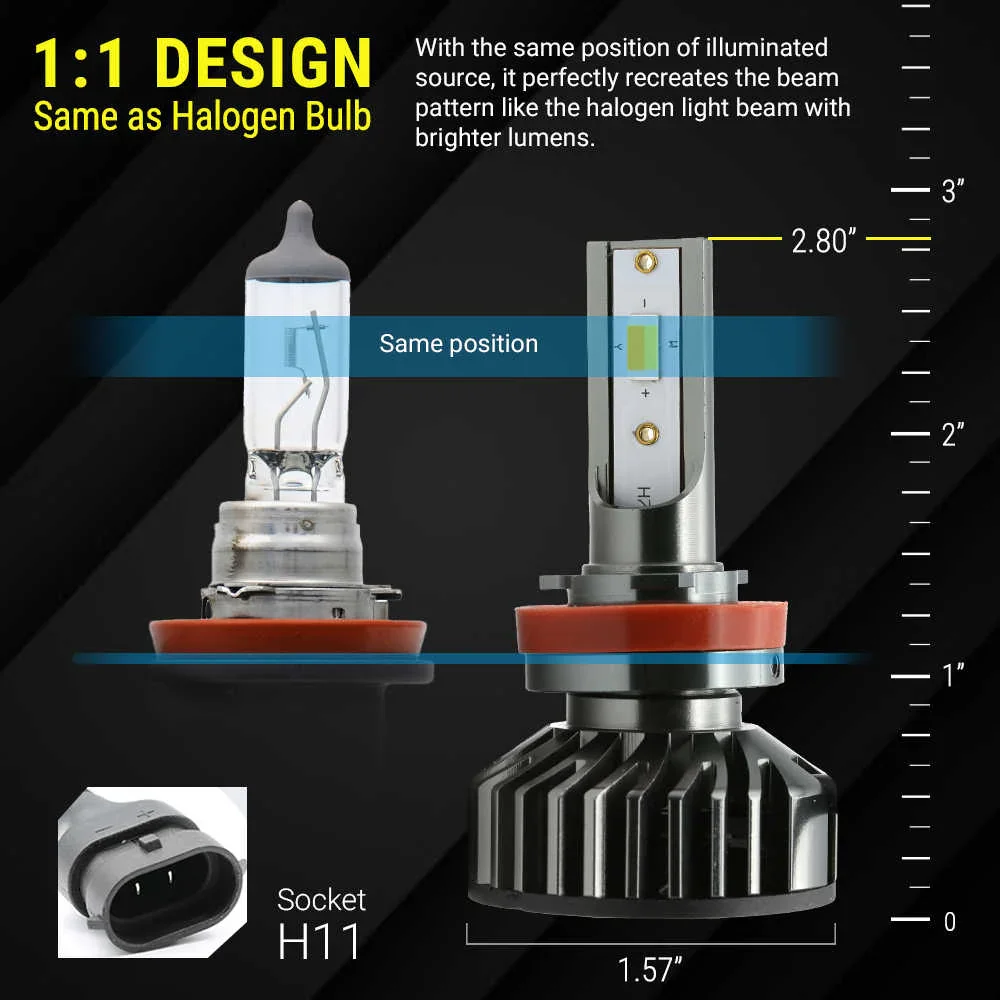 CSP-V2 Series Fog Light LED Bulbs Triple Color White/Amber (H11 H8 H9) - Image 8