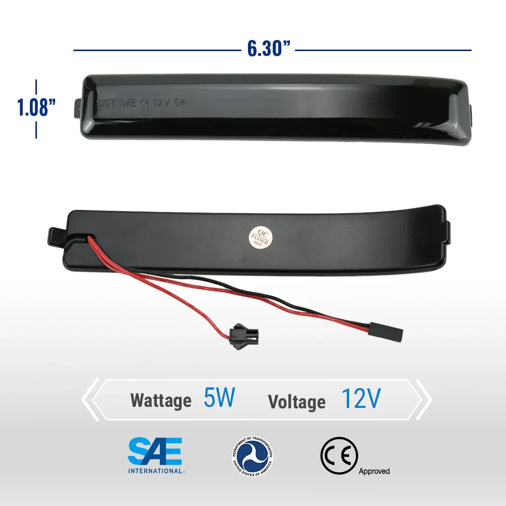 Smoked Sequential LED Side View Mirror Turn Signal Light for 2009-2014 Ford F-150 - Image 6