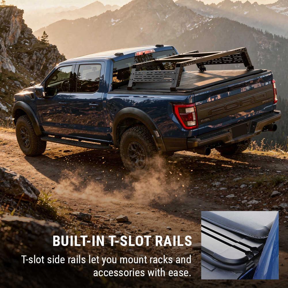 Silverado 1500 Soft Roll-Up Tonneau Cover With T-Slot Channel - Image 2