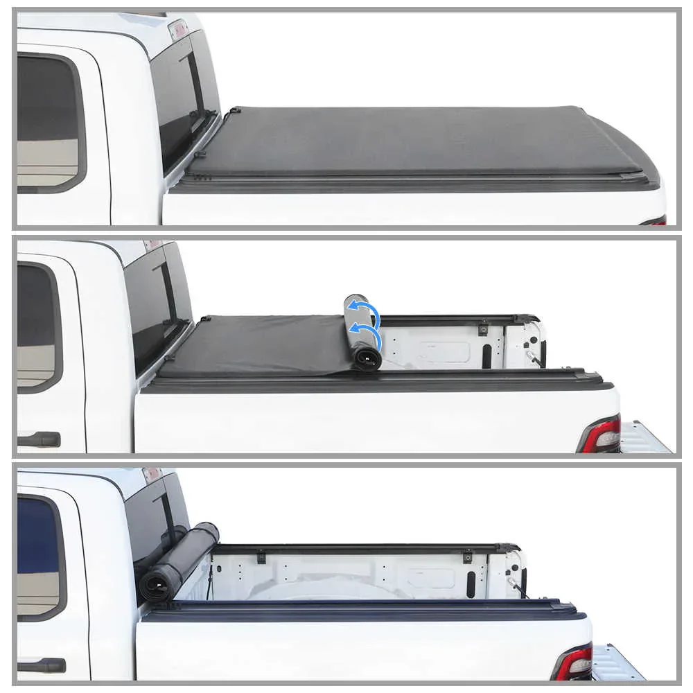 Silverado 1500 Soft Roll-Up Tonneau Cover With T-Slot Channel - Image 6