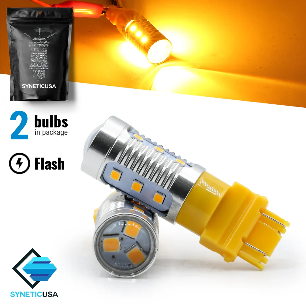 High Power White Red Amber LED Strobe Light Bulb for Brake Tail Stop Parking Light - Image 14