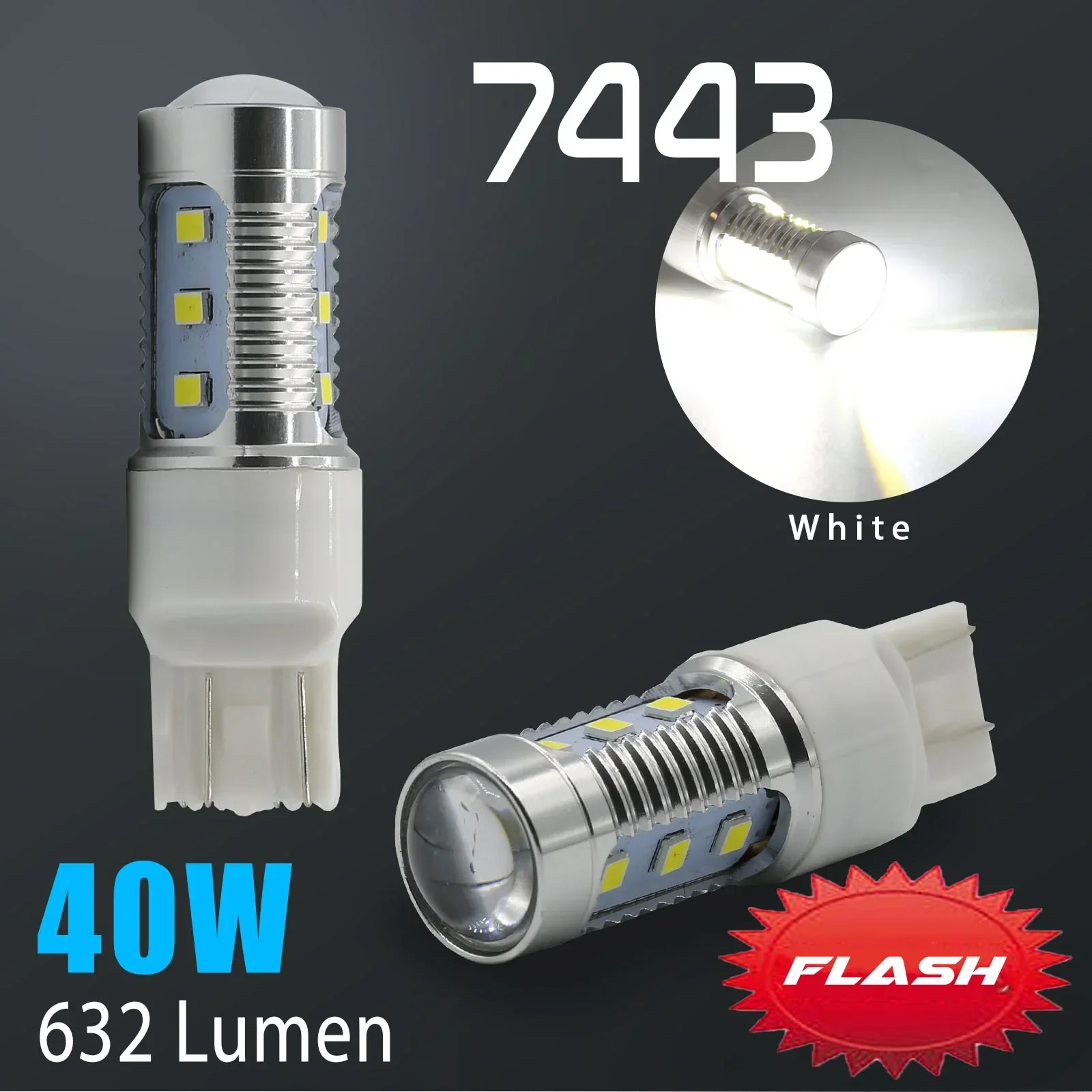 High Power White Red Amber LED Strobe Light Bulb for Brake Tail Stop Parking Light - Image 17