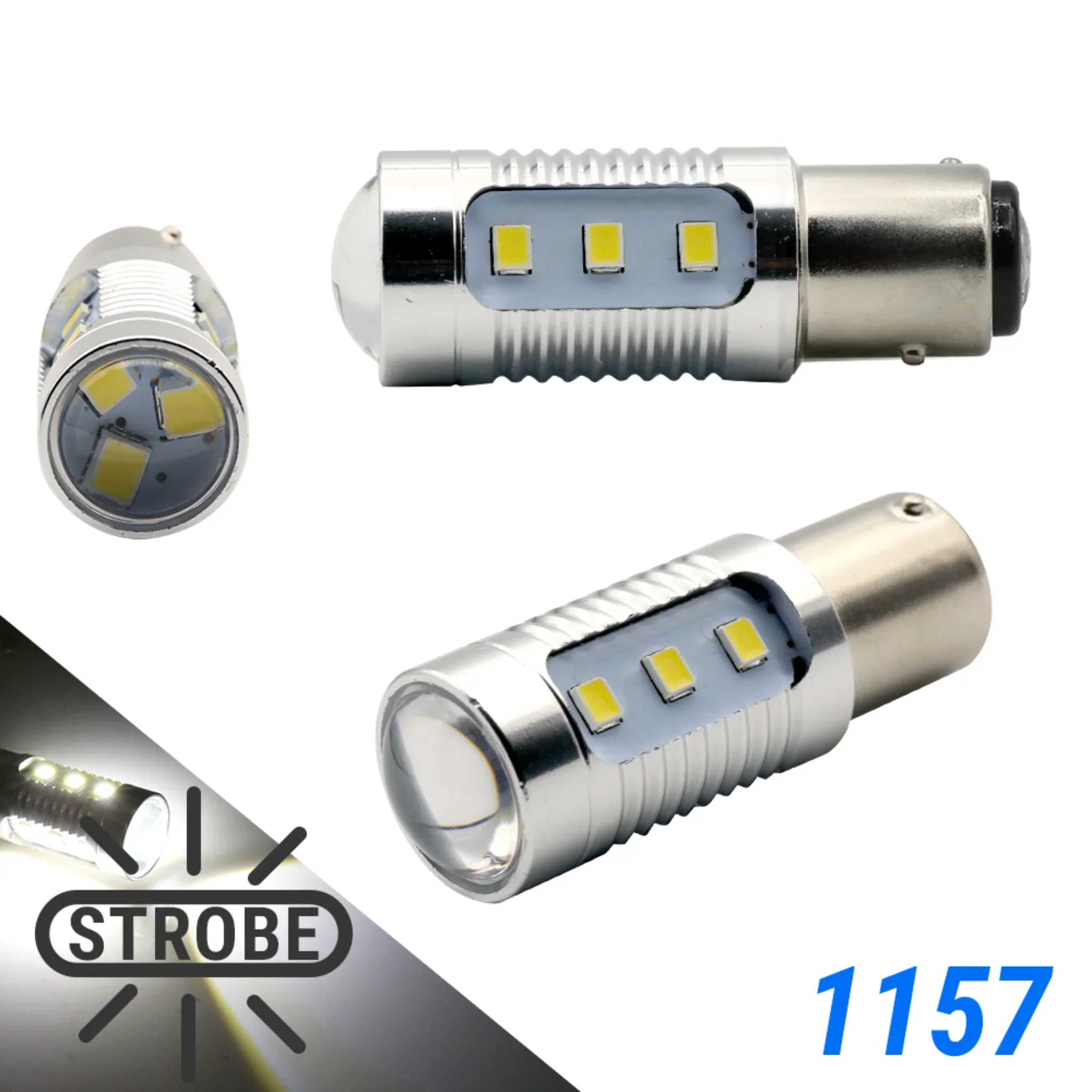 High Power White Red Amber LED Strobe Light Bulb for Brake Tail Stop Parking Light - Image 18