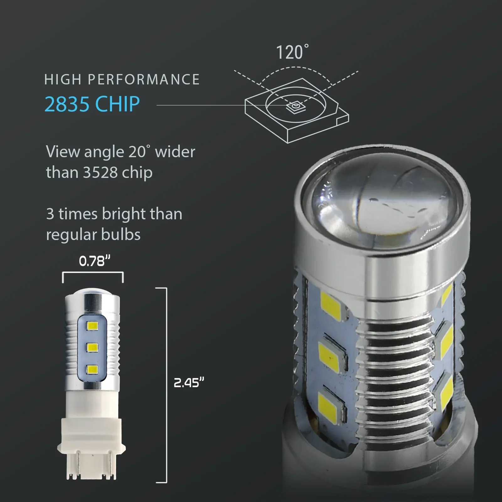 High Power White Red Amber LED Strobe Light Bulb for Brake Tail Stop Parking Light - Image 3