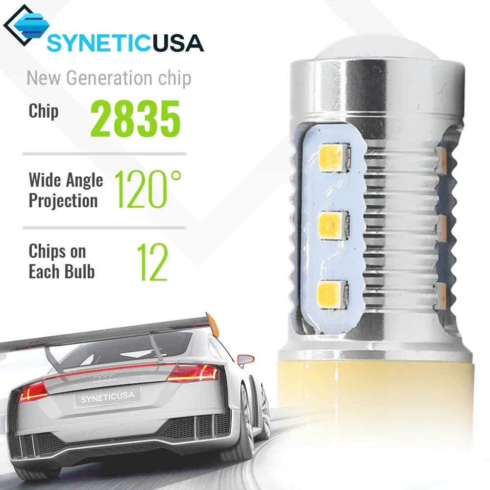 High Power White Red Amber LED Strobe Light Bulb for Brake Tail Stop Parking Light - Image 5