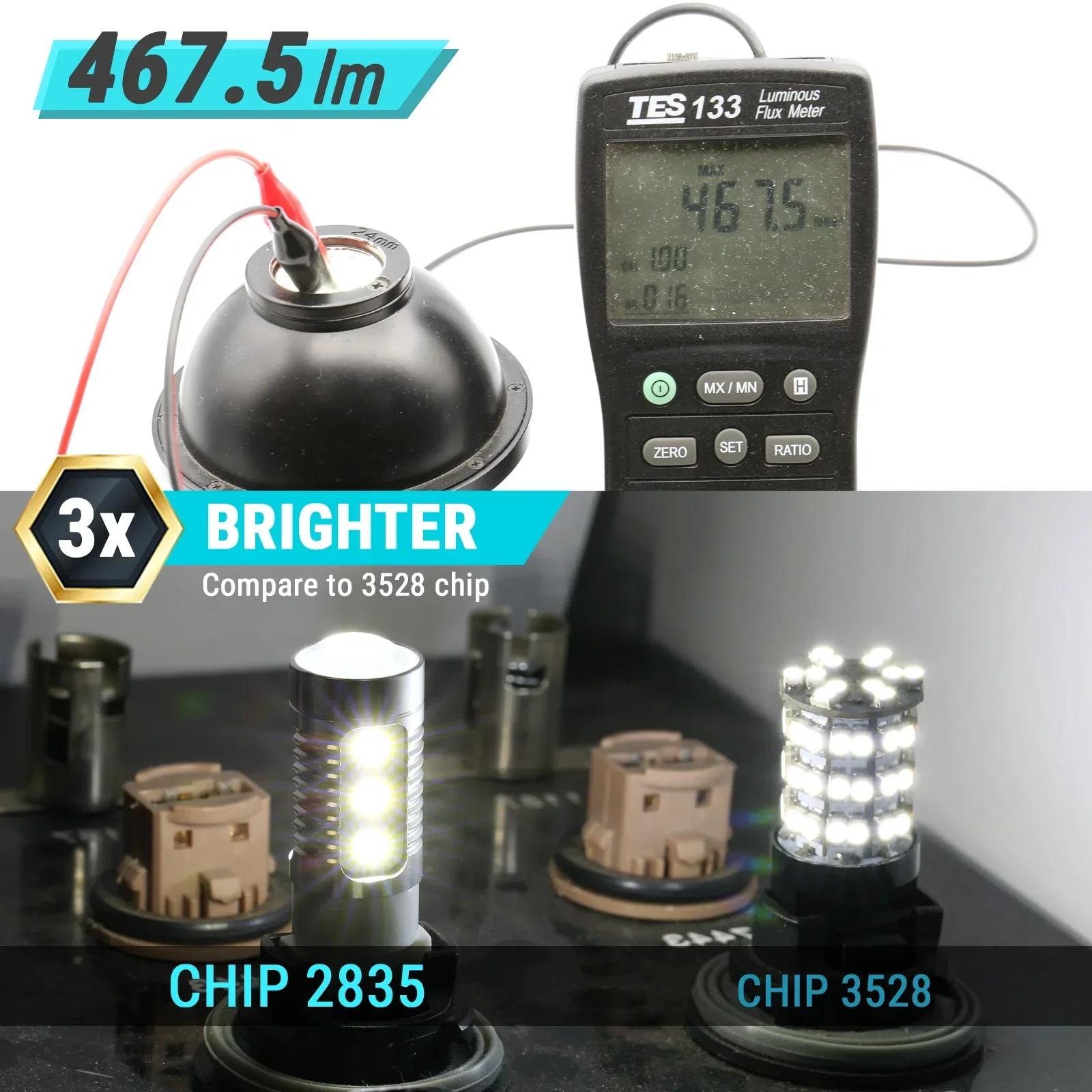 High Power White Red Amber LED Strobe Light Bulb for Brake Tail Stop Parking Light - Image 6